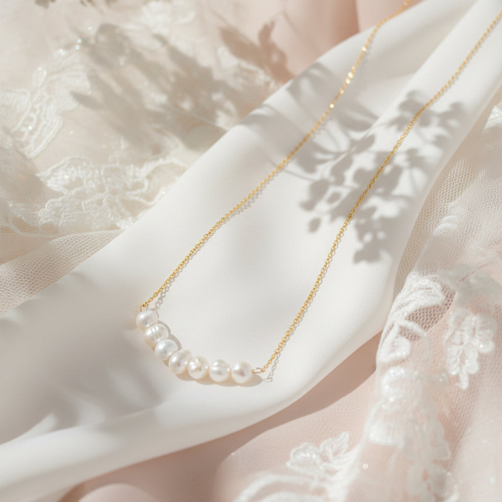 Freshwater pearl bridal necklace gift ready - elegant wedding jewelry for bridesmaids