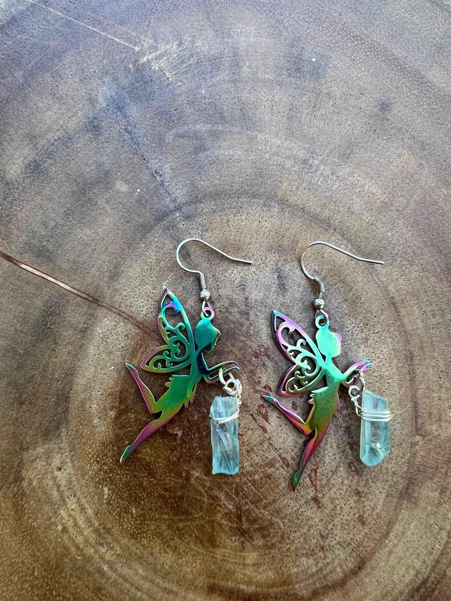 Natural quartz earrings - hypoallergenic crystal studs for sensitive ears"