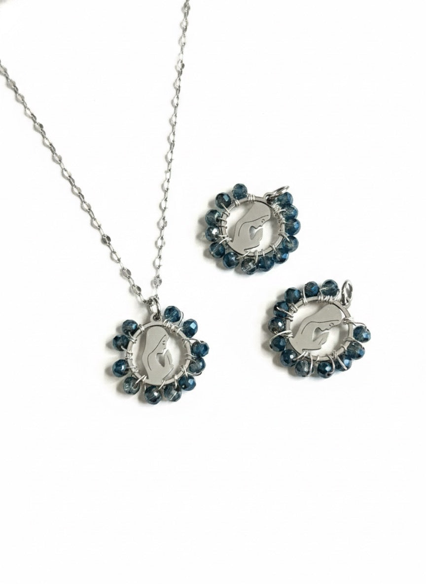 Virgin Mary beaded necklace - tarnish resistant Catholic faith jewelry baptism gift
