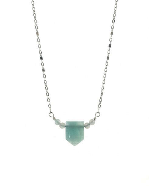 Amazonite necklace 14K gold filled or sterling silver - hypoallergenic turquoise gemstone jewelry