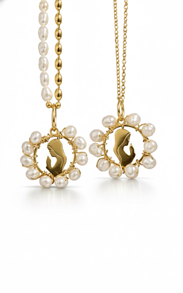 Divine Pearl Mary Necklace