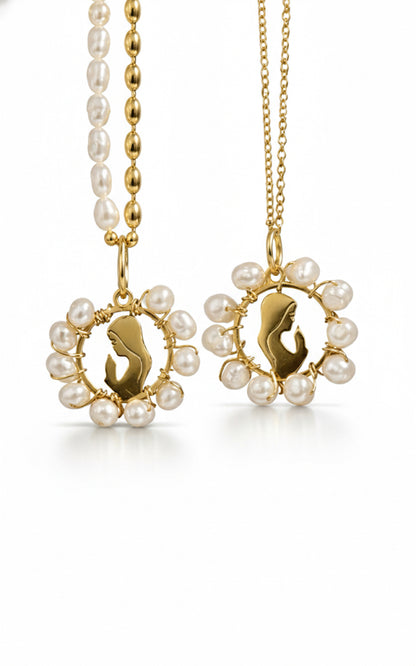 Divine Pearl Mary Necklace