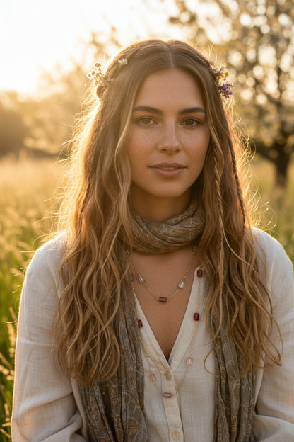Dainty crystal necklace detail - handmade California gemstone jewelry