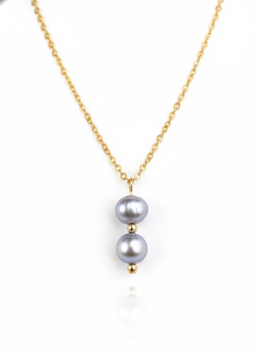 Dainty freshwater pearl necklace handmade - delicate bridal jewelry with genuine pearls