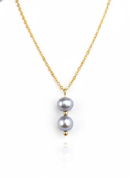Dainty freshwater pearl necklace handmade - delicate bridal jewelry with genuine pearls