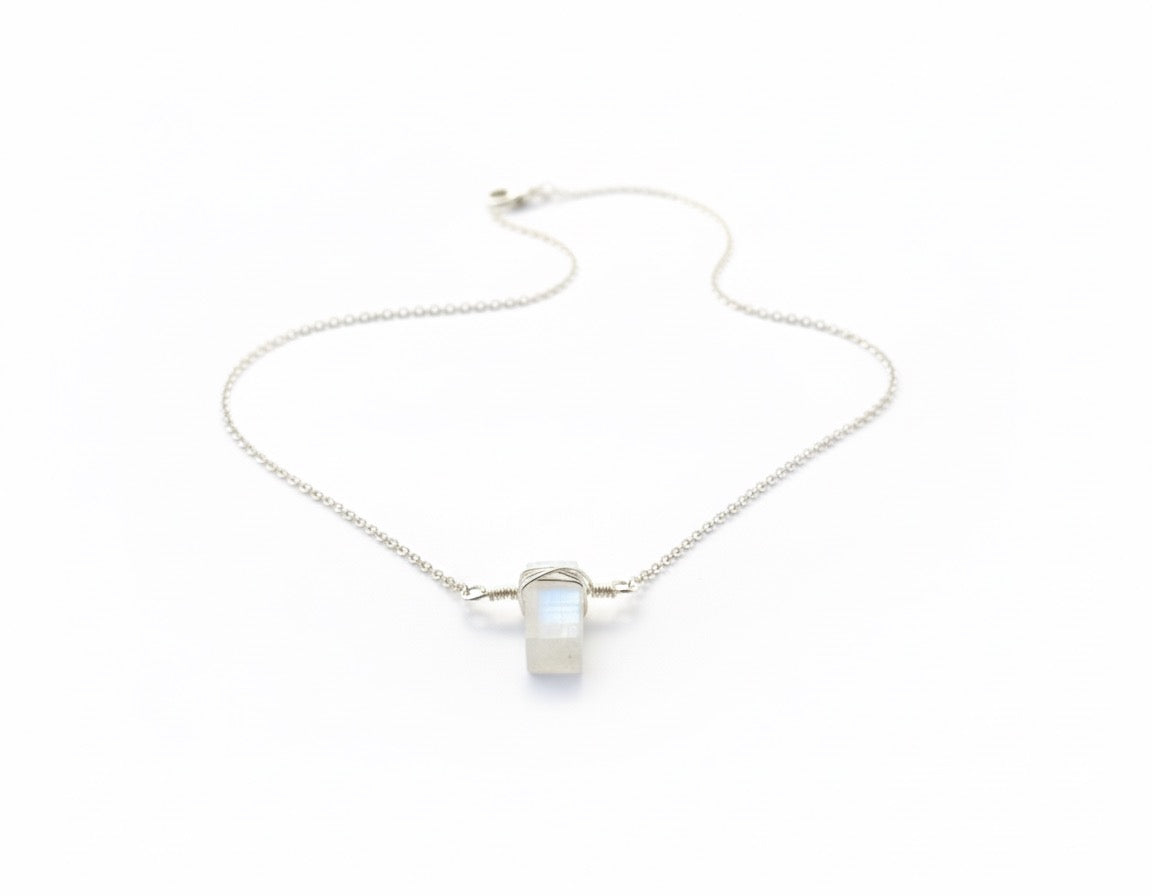 Dainty moonstone jewelry - 14K gold filled and sterling silver options