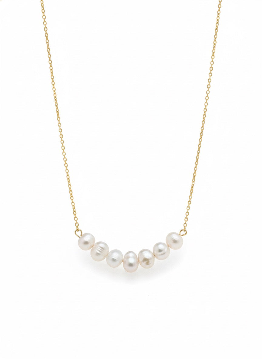 Genuine freshwater pearl necklace for bride - elegant cluster design California handmade