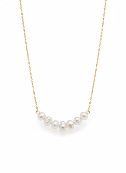 Genuine freshwater pearl necklace for bride - elegant cluster design California handmade