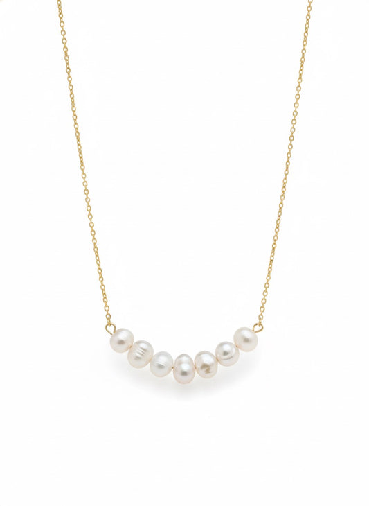 Genuine freshwater pearl necklace for bride - elegant cluster design California handmade