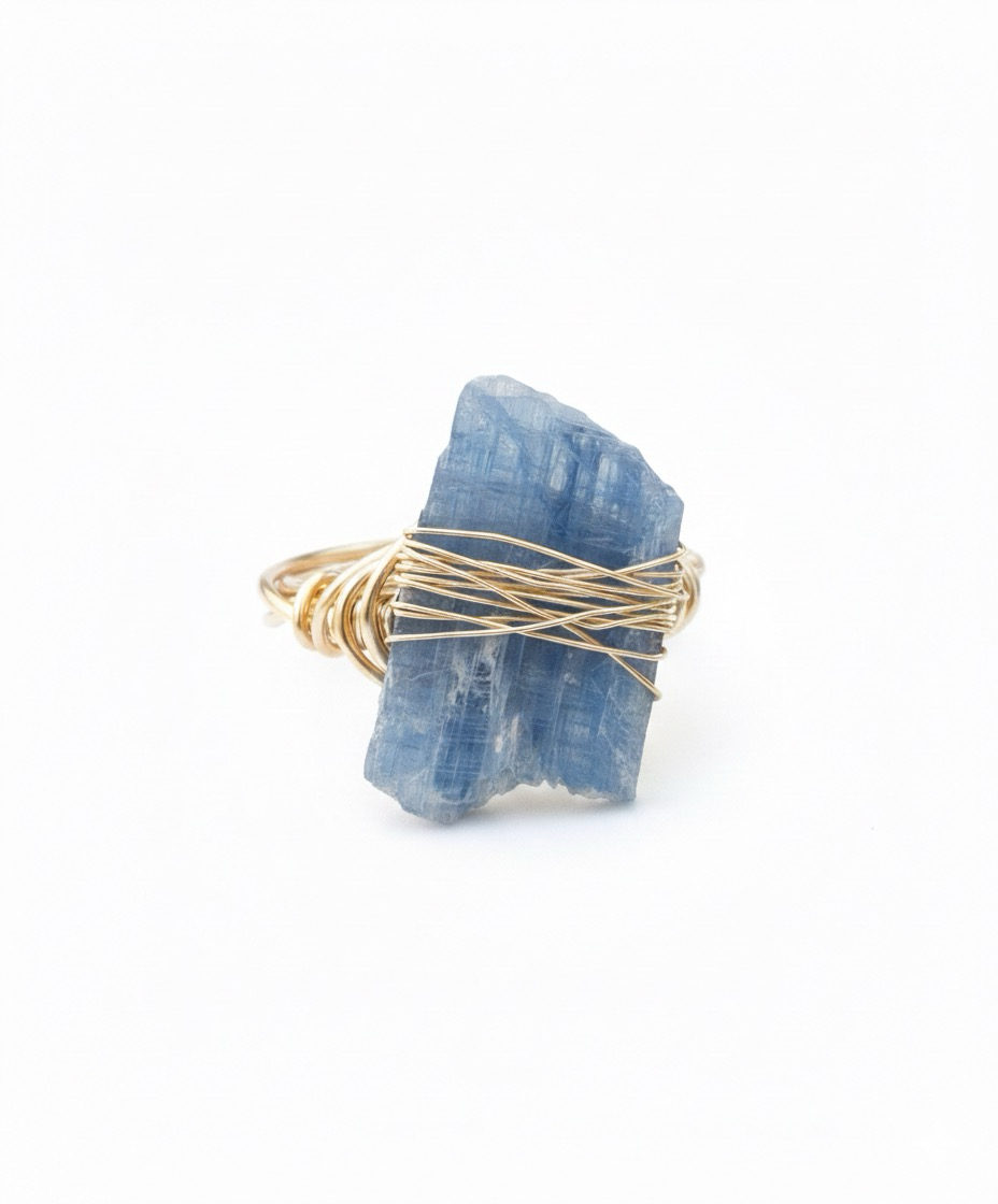 Serenity Kyanit Armband - Drahtgewickelte Edelsteinmanschette
