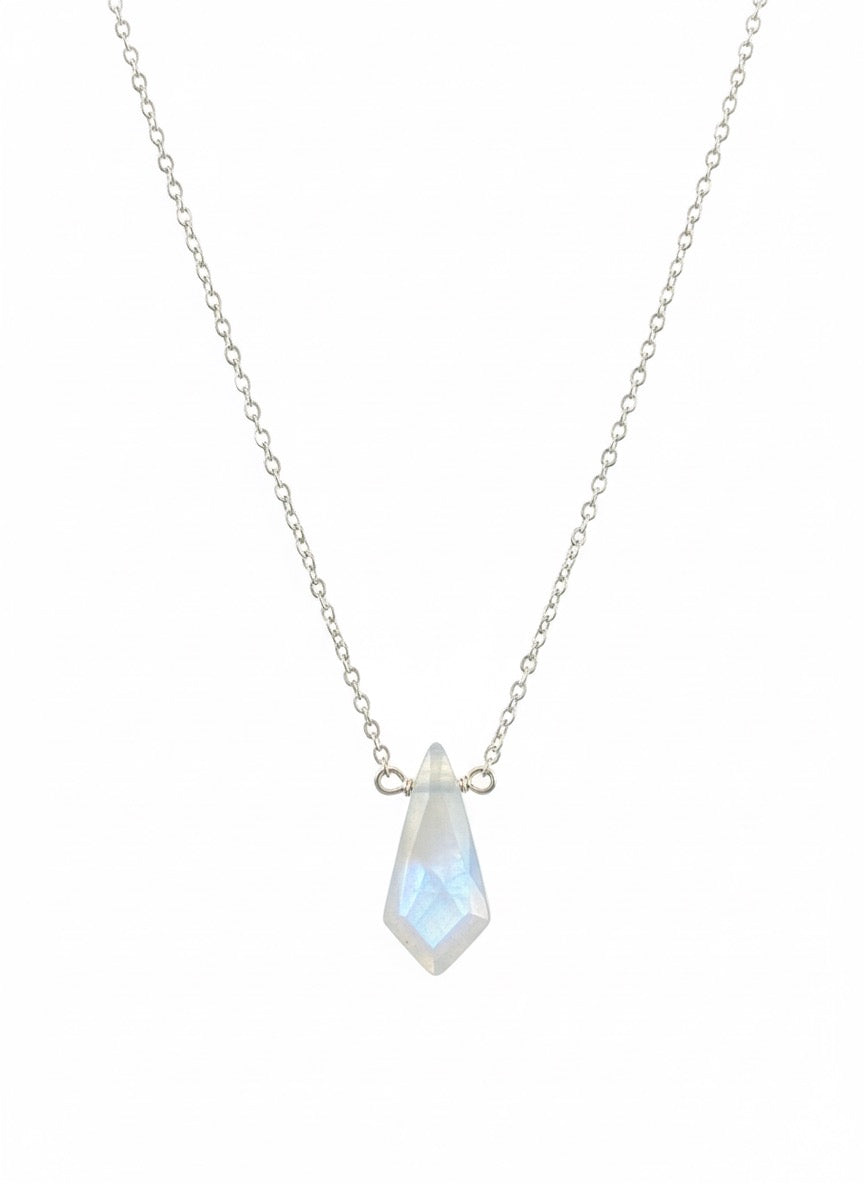 Moonstone necklace gold - dainty gemstone pendant gift for her new beginnings