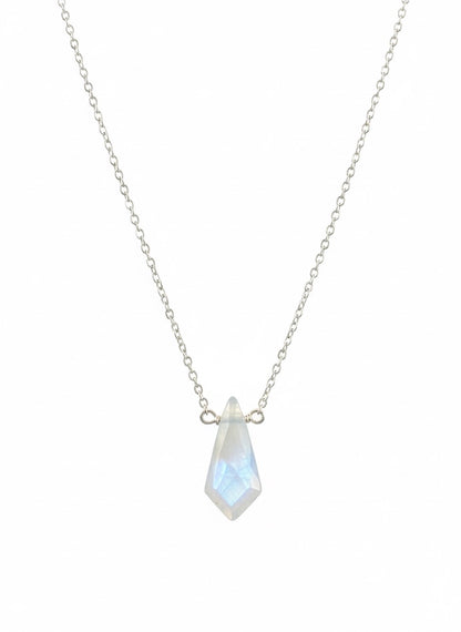 Moonstone necklace handmade - delicate natural moonstone pendant with adularescence shimmer