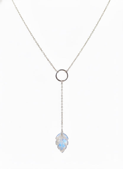 Natural moonstone necklace with wire wrapped pendant - June birthstone jewelry