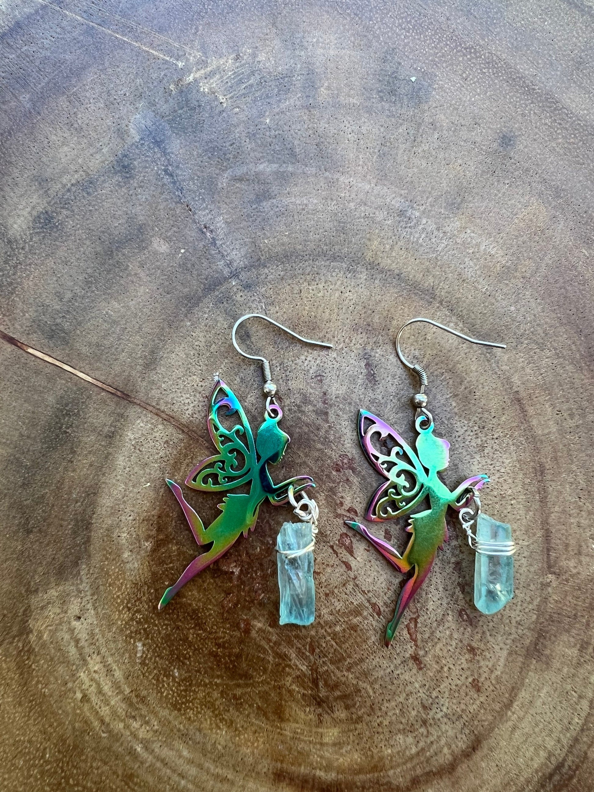 Natural quartz earrings - hypoallergenic crystal studs for sensitive ears"
