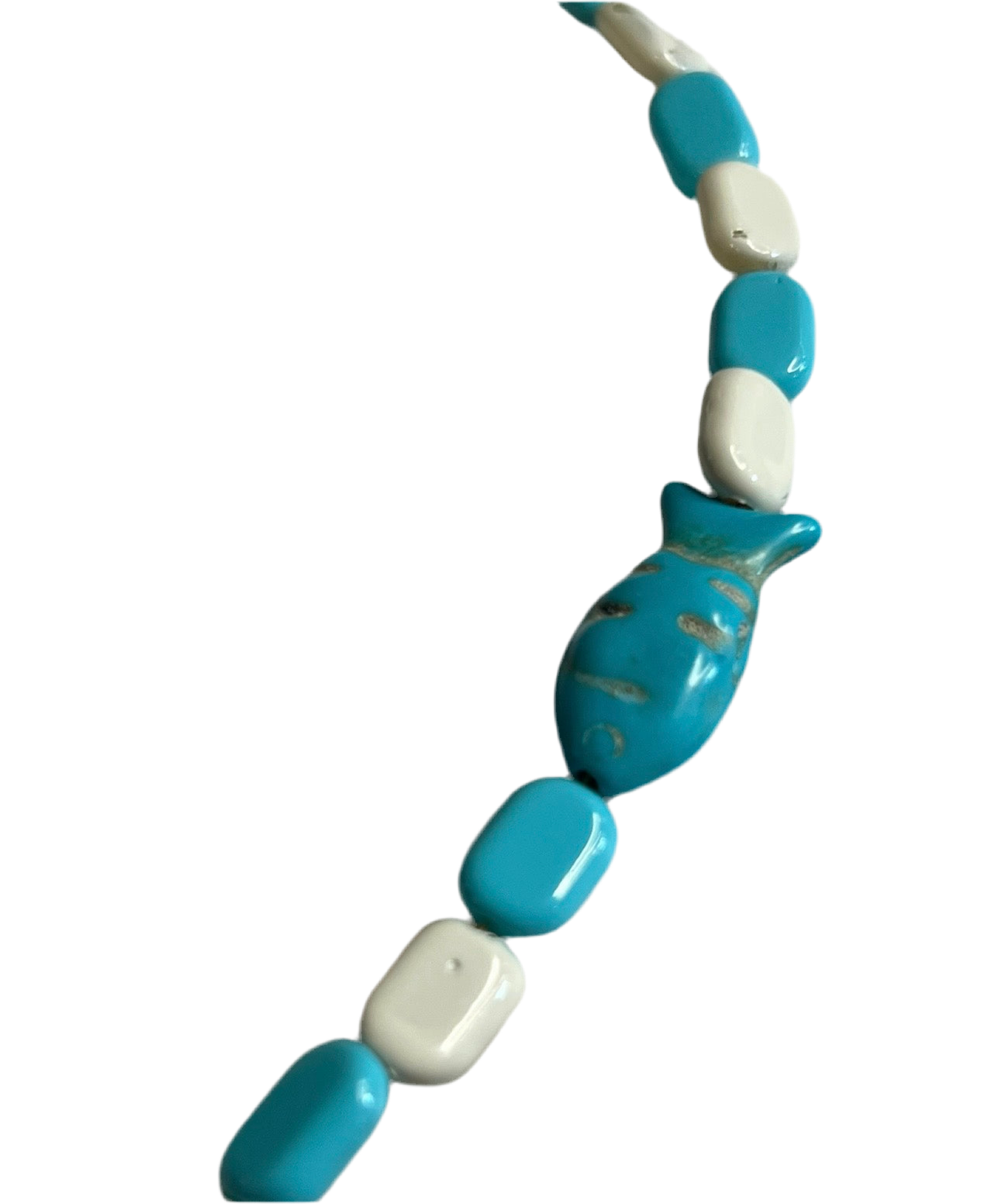 Ocean Breeze fish necklace - waterproof colorful beaded beach jewelry for summer