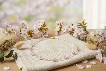 Pearl bead necklace one-of-a-kind - elegant handmade hypoallergenic jewelry