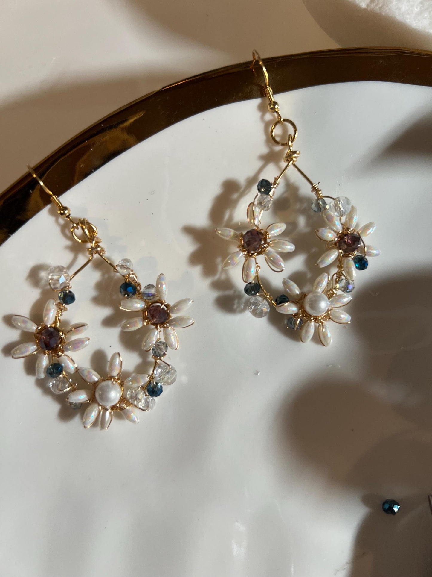 Pearl crystal wedding earrings for brides and bridesmaids - hypoallergenic elegant jewelry