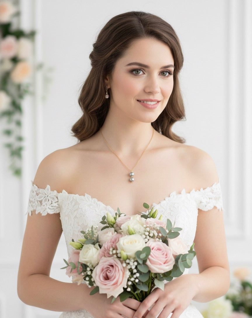 Pearl necklace 14k gold filled - natural freshwater pearl beads wedding necklace