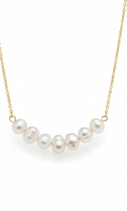 Premium freshwater pearl cluster necklace in 14K gold filled - delicate bridal wedding jewelry