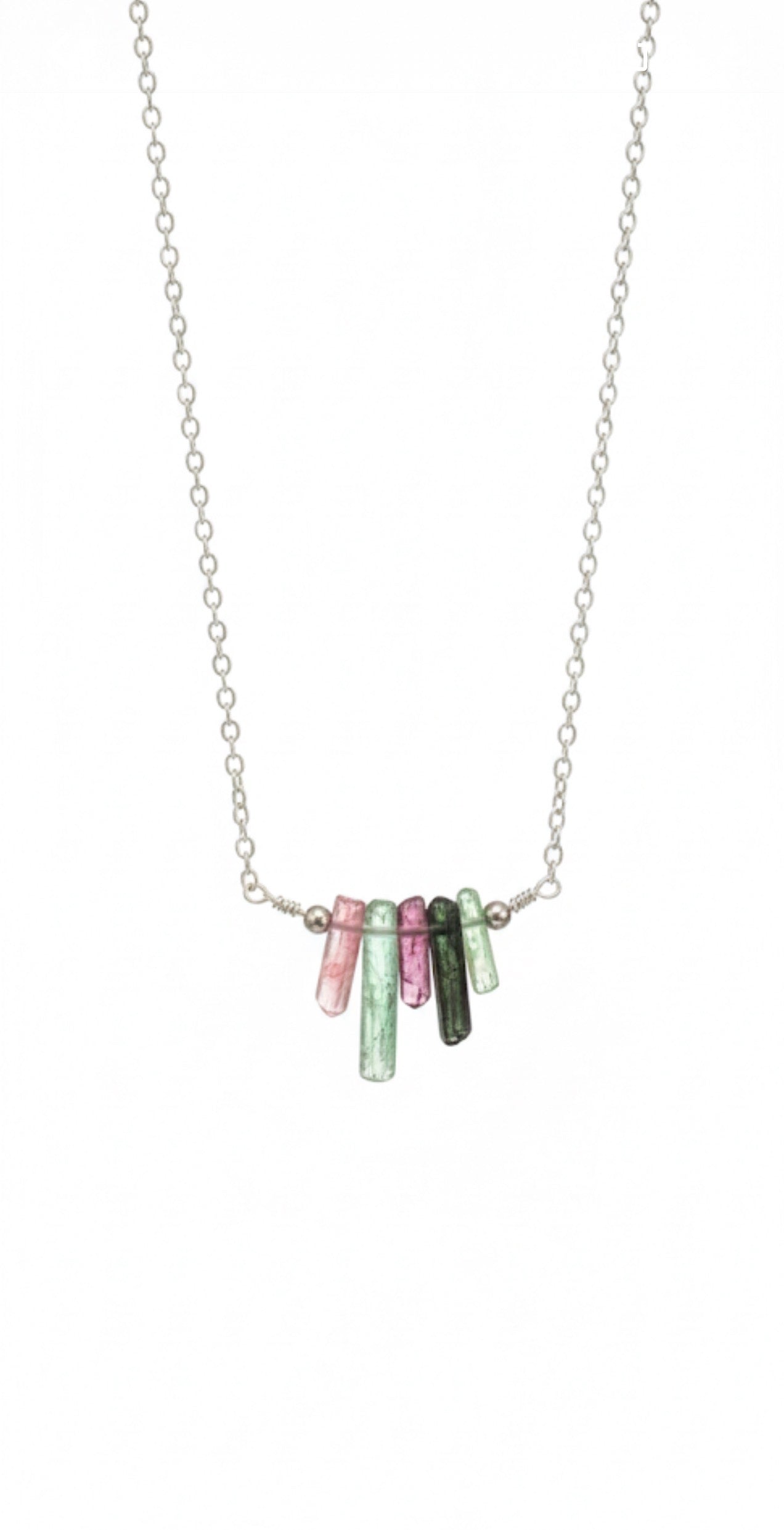 Raw pink tourmaline necklace - AAA wire wrapped crystal pendant dainty