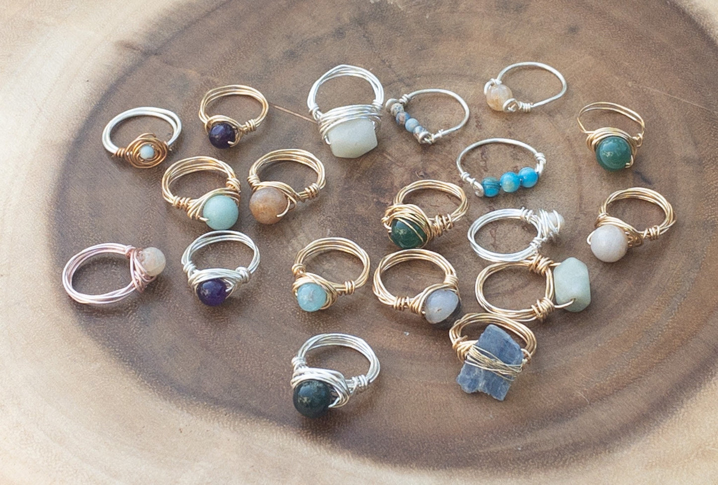 Wire wrapped natural pearl ring - tarnish resistant copper handmade jewelry