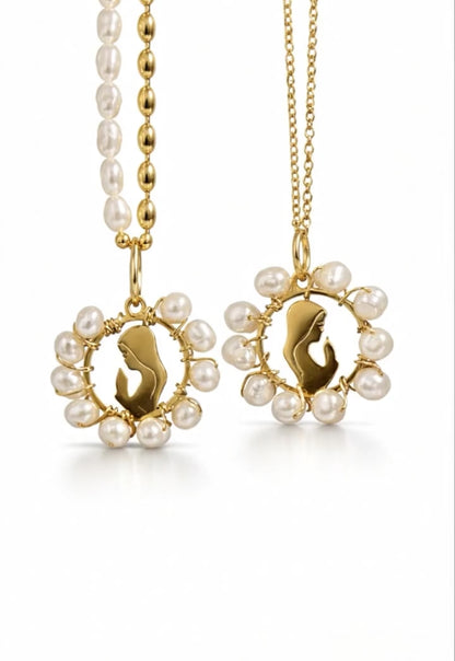 Divine Pearl Mary Necklace
